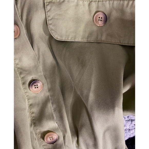 Zara Army Green Button Waist Tie Collared Mini Dress - Picture 11 of 11